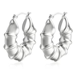 STAINLESS STEEL CHUNKY LIGHTWEIGHT BAMBOO EARRINGS